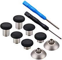 YoRHa 8 in 1 Metal Magnetic Thumbsticks Analog Sticks Joysticks Replacement Repair Kits(black) for PS4/Pro/Slim & Xbox One/Elite/X/S Dualshock 4 Controller With Screwdrivers
