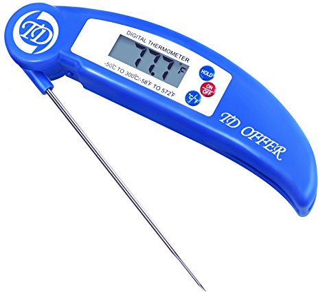 Meat Thermometer Best Instant Read Digital Thermometer with Probe for Electric Kitchen Cooking Barbecue Blue