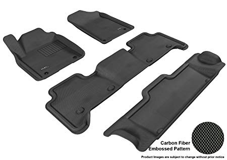 3D MAXpider Complete Set Custom Fit All-Weather Floor Mat for Select Infiniti QX80 / QX56 Models - Kagu Rubber (Black)