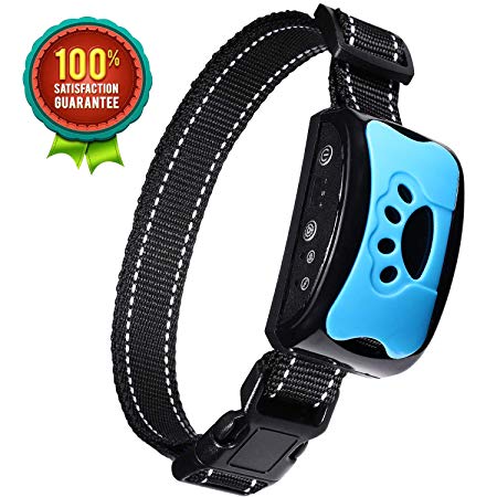 YIROOT Bark Collar [2019 Superhuman CHIP] Best for Small Medium Large Dogs, Most Effective Anti Bark Device 7 Sound and Vibro Modes, No Harmful Shock, No Pain for a Dog, Hypoallergenic (Blue)