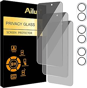 Ailun 3Pack Privacy Screen Protector for iPhone 16 Plus [6.7 inch] 3Pack Camera Lens Protector,Dynamic Island Compatible,Anti Spy Private Tempered Glass[9H Hardness][6 Pack]