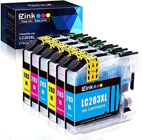 E-Z Ink (TM) Compatible Ink Cartridge Replacement for Brother LC203XL LC203 XL to use with MFC-J480DW MFC-J880DW MFC-J4420DW MFC-J680DW MFC-J885DW (2 Cyan, 2 Magenta, 2 Yellow, 6 Pack)