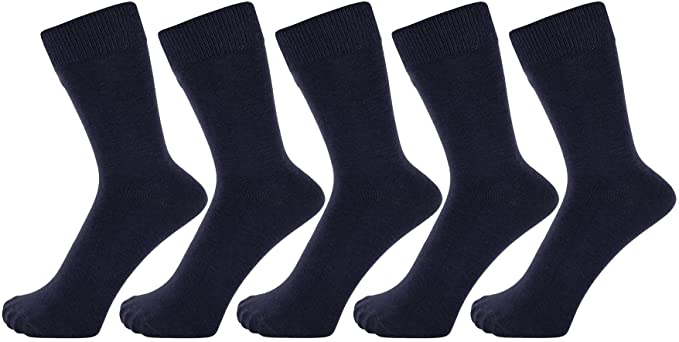 ZAKIRA Finest Combed Cotton Dress Socks in Plain Vivid Colours for Men, Women - Pack of 5