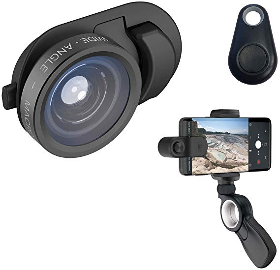olloclip Multi-Device Clip with 2-in-1 Lens Kit: Wide Angle   Macro Lens - Compatible with iPhone, Pixel and Samsung Galaxy Smartphones   Pivot Stabilizer and Selfie Bluetooth Remote Shutter