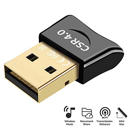 USB Bluetooth 4.0 Adapter Dongle for PC Laptop Computer Desktop Stereo Music Skype Call Keyboard Mouse Support All Windows XP Vista 7 8 Win 10