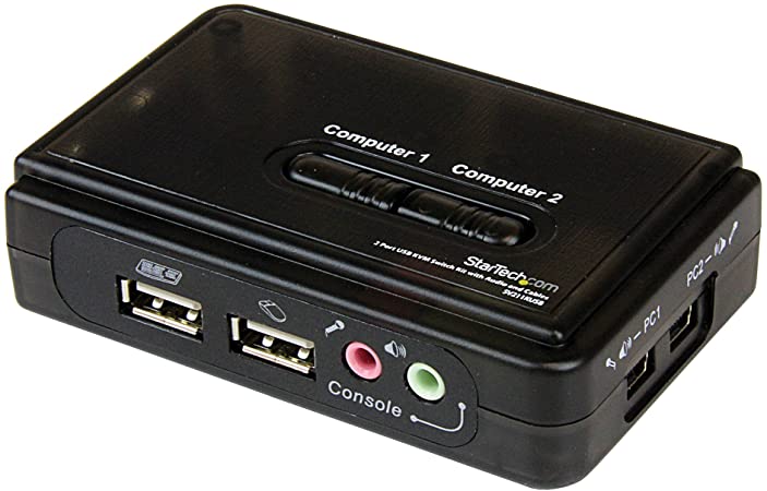 StarTech.com 2 Port USB VGA KVM Switch - Single VGA - Hot-Key & Audio Support - 2048x1536 @60Hz KVM Switch - KVM Video Switch (SV211KUSB)