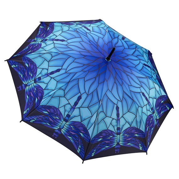 Galleria Stained Glass Dragonfly Stick Umbrella