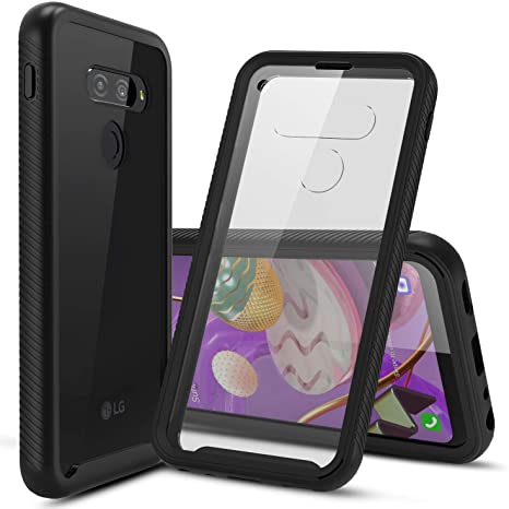 CBUS Heavy-Duty Phone Case with Built-in Screen Protector Cover for LG Q70 –– Full Body (Black)