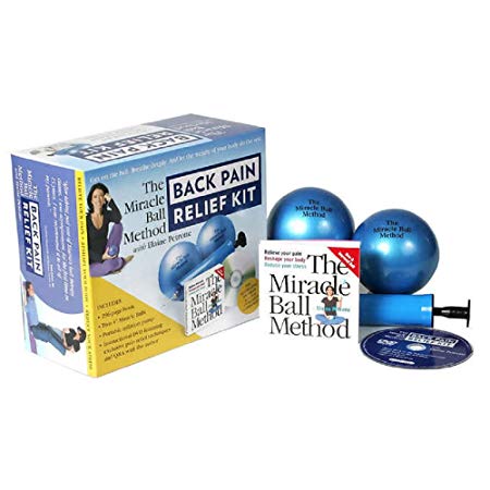 The Miracle Ball Method with Elaine Petrone Back Pain Relief Deluxe Kit Includes: Instruction Book, 2- 4" Balls, Pump and Instructional DVD