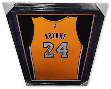 Kobe Bryant Hand Signed Autographed Yellow Jersey Custom Framed Suede Mat Panini