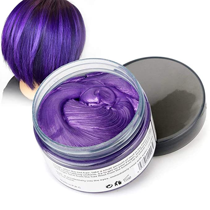 Temporary Hair Color Wax Color Hair Dye Hair Styling Hair Wax Color Nice and Easy to Wash Hair Color (PURPLE)
