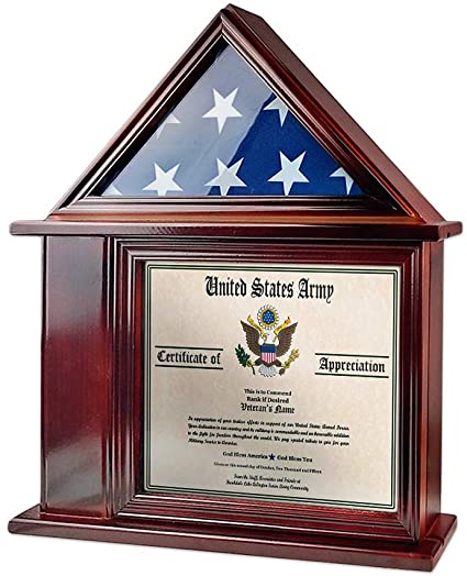 AtSKnSK Flag Display Case with Certificate Holder ONLY FIT 3' X 5' Flag