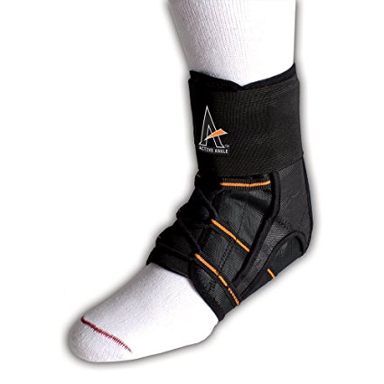 Active Ankle Power Lacer Premium Lace-Up Ankle Brace, Ankle Stabilizer for Protection & Sprain Support, Breathable Quality Athletic Braces with Laces to Wear Over Compression Socks, Various Sizes