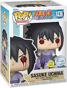 Funko Pop! Animation: Naruto Shippuden - Sasuke Uchiha Half Susano (Amaterasu) Special Edition Multicolor Glow Exclusive #1436 - Glows in The Dark