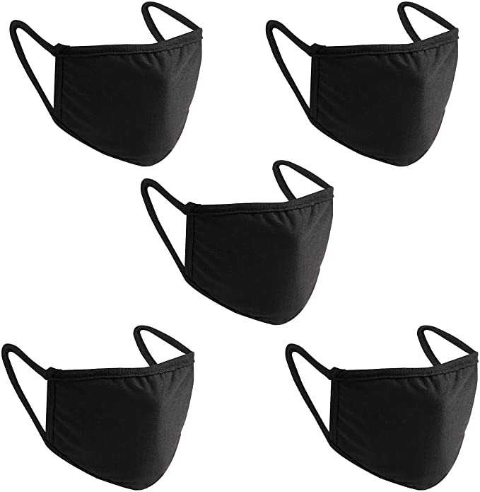 Jecoo Face Mouth Cover Washable and Reusable Protective Cloth Cover for Men Women, 5 PCS