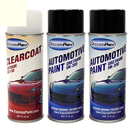 ExpressPaint Aerosol - Automotive Touch-up Paint for Cadillac CTS - White Diamond Pri Metallic Tri-Coat 98/WA800J - Color   Clearcoat Package