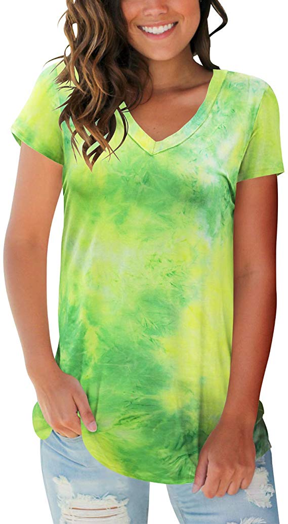 Womens Tops V Neck Tee Casual Short Sleeve and Long Sleeve T Shirts