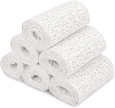 Navaris Plaster Cloth Rolls (L, Pack of 6) - Gauze Bandages for Body Casts, Craft Projects, Belly Molds - Easy to Use Wrap Strips - 6" W x 118" L