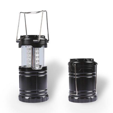 ProGreen LED Camping Lantern, Ultra Bright Outdoor Camping Light, Portable Waterproof Collapsible for Hiking, Emergencies, Hurricanes, Outages, Storms, Black Color