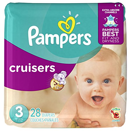 Pampers Cruisers Diapers Size 3, 28 Count