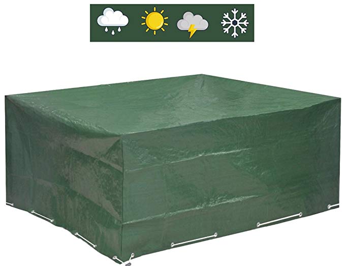 Garden Furniture Covers 250x210x90 - Patio Cover Waterproof Protection against Wind and Weather - Protective Garden Furniture Cover for square Garden Tables and Protective Cover for Garden Lounge by GloryTec