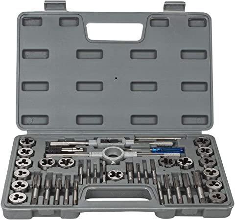 Tap and Die Set Metric&SAE Safego 40-Piece Home Improvement Tool Kit for Creating and Repairing Thread - Hand Tool Set for Craftsmen Mechanics and More with Metric/SAE Wrenches and Case