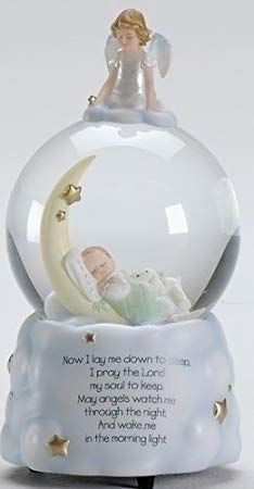 Sweet Dreams Guardian Angel Baby Prayer Musical Music Glitter Globe Snow Globe Plays Brahm's Lullaby