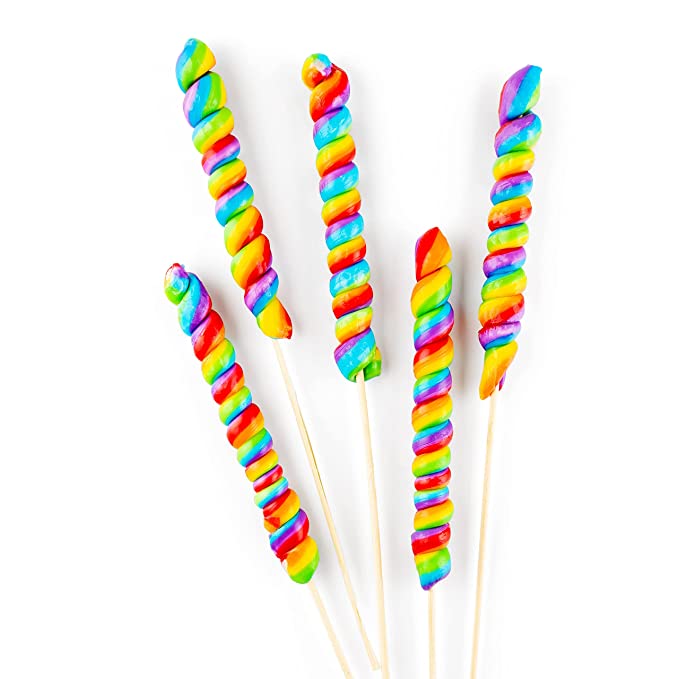 Large Rainbow Twisty Pops - 12 Pieces - Lollipop Party Favors