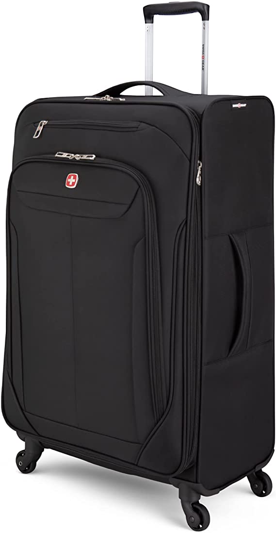 Swiss Gear Marumo Lightweight Expandable Spinner Luggage, 28-Inch, Black