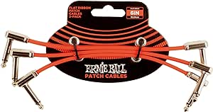 Ernie Ball 6 in Flat Ribbon Patch Cable 3-Pack - Red