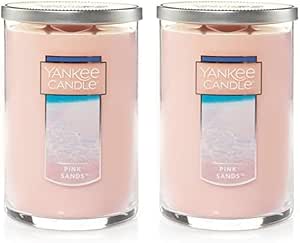 Yankee Candle Pink Sands Scented, Classic 22oz Large Tumbler 2-Wick Candle, Over 75 Hours of Burn Time, Premium Quality, Exotic Island Escape (Pack of 2)