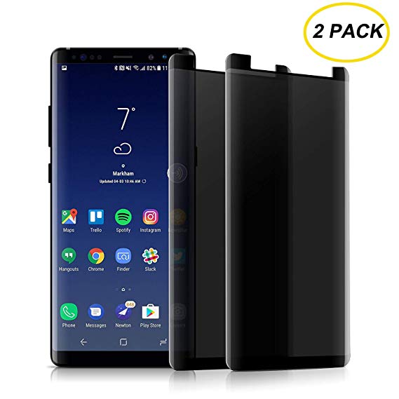 Note 9 Privacy Screen Protector VIEE Replacement Tempered Glass Screen Cover for Samsung Galaxy Note 9 [Anti Spy] [Case Friendly] [Bubble Free] (2packs/Black)