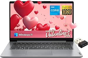 Lenovo Ideapad 1 Business Laptop - 14" HD Display, Intel Celeron N4020, 4GB RAM, 64GB eMMC, Intel UHD Graphics, Wi-Fi 6, Windows 11 S, with USB WiFi Adapter