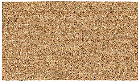DeCoir 16" x 27" Natural Tan (Plain) Coir Doormat