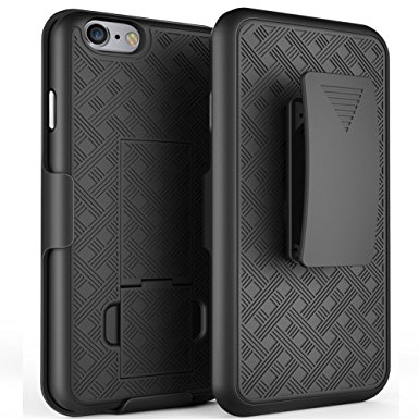 iPhone 7 Case, Bomea Hard Case with Belt Clip Super Slim Armor Holster Cover For Apple iPhone 7 Cases with Kickstand and Swivel Belt Clip Case - Holster Shell Combo - Black