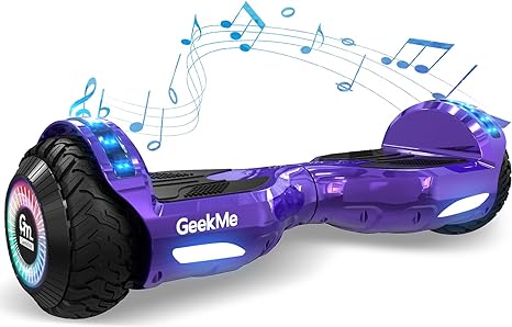 GeekMe Hoverboards 6.5 Inch Dual Motor Wheels, Self Balancing Hoverboards With LED Light, Smart Bluetooth, Self-balancing System, Suitable for Children and Adults, Gifts for Children