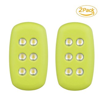 Mrice 2 Pack LED Running Lights for Joggers Night Runner LED Shoe Lights Safety Lights for Runners Battery Less