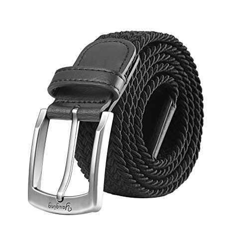 YAUGING Men Belts, Elastic Braided Stretch Belt with Covered Buckle, for Jeans, Trouser Belts