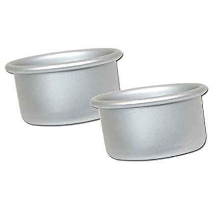 Fat Daddio's Anodized Aluminum Round Cake Pan, 4 Inches by 2 Inches, Set of 2