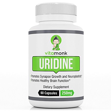 Uridine Monophosphate by Vitamonk - #1 Supplement to Improve Focus and Mental Clarity - Greatly Enhances Choline - 60 capsules