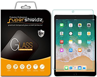 Apple iPad Pro 10.5 inch Screen Protector, [Tempered Glass] Supershieldz Anti-Scratch, Anti-Fingerprint, Bubble Free, Lifetime Replacement Warranty