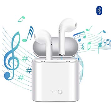 Bluetooth Headphones Wireless Headphone Mini in-Ear Headsets Sports Earphone with 2 True Wireless Earbuds and Charging Case Compatible with Smartphone and More