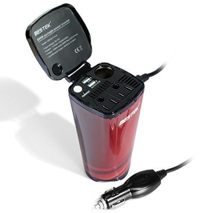 BESTEK 200W Car Cup Power Inverter with 4.5A Dual USB Charging Ports