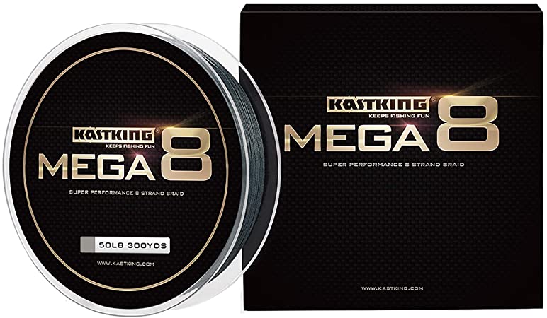 KastKing Mega8 Braided Fishing Line, Advanced 8 Strand Braided Line - Rounder, Stronger, Softer, Smoother, More Sensitive, Casts Farther, Zero Stretch & Memory, Great Knot Strength, More Color Fast