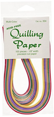 Lake City Craft Quilling Paper 1/8-Inch 100-Pack, 25 Colors