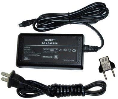 HQRP AC Adapter/Charger for Sony HandyCam HDR-CX550, HDR-CX550V, HDR-XR550, HDR-XR550V, DCR-PC350 Camcorder with USA Cord & Euro Plug Adapter