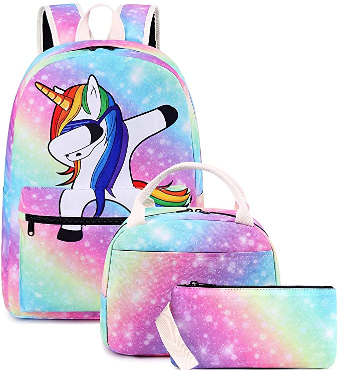BLUBOON Backpack for School Girls Teens Bookbag Set Kids School Bag 15 inches Laptop Daypack (Rainbow)