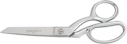 Gingher G 8" Knife Edge Bent Trimmers Inc, 8 inches, Silver