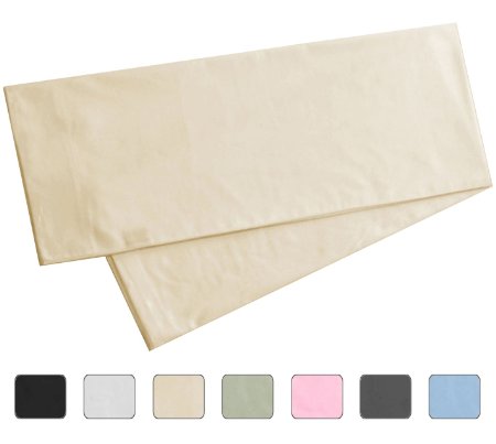 Body Pillowcase, 100% Cotton, 300 Thread Count, 21x60 Pillow Cover by American Pillowcase, Fits 20 x 54, Ivory