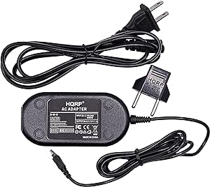 HQRP AC Adapter Compatible with Panasonic DMW-AC5 DMC-FS20 DMC-FS3 DMC-FS5 DMC-FX10 DMC-FX12 DMC-FX30 DMC-FX33 DMC-FX35 DMC-FX50 Lumix Digital Camera Power Supply Cord Adaptor DMW-AC5PP